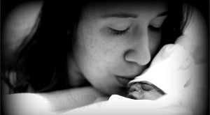 Micah and her daughter Ambra Storm, baby with anencephaly