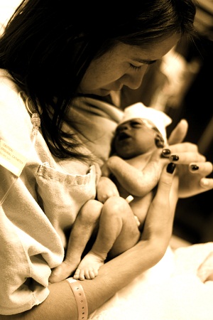 Micah and her daughter Ambra Storm, baby with anencephaly