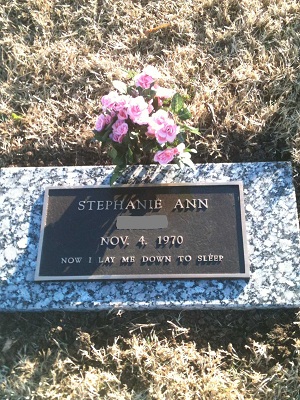 Stephanie's grave marker